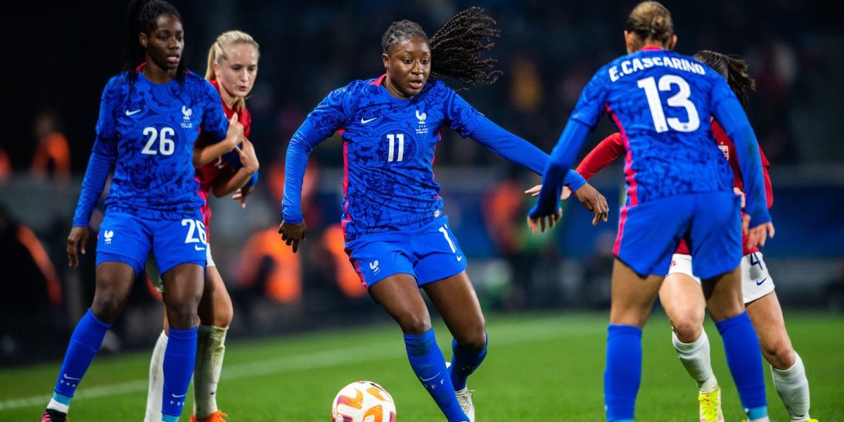 230221 Kadidiatou Diani of France during the international friendly football match between France and Norway on February 21, 2023 in Angers. Photo: Emma Wallskog / BILDBYRÅN / COP 320 / EW0166